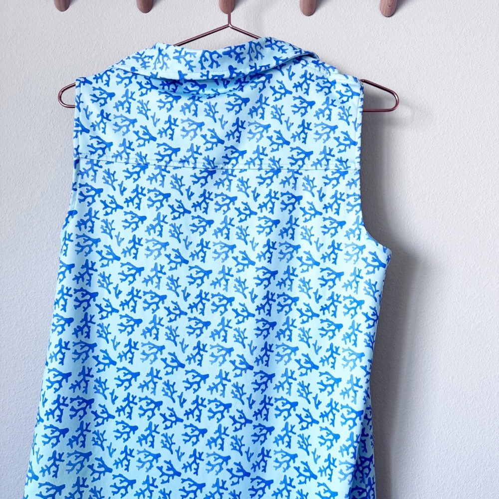 Vineyard Vines Blue Coral Print Performance Dress - Picture 11 of 12